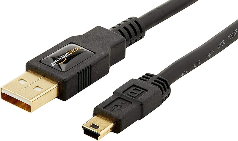 AmazonBasics USB 2.0 A–Mini-B kábel - fekete - 0,9 m