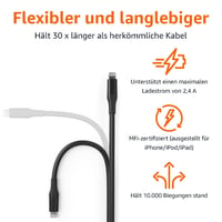 Amazon Basics USB-C – Lightning kábel MFi tanúsított - fekete - 3 m 3