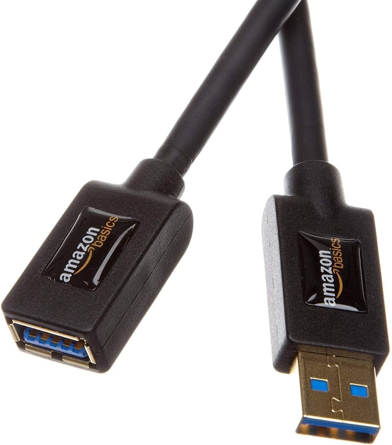 Amazon Basics USB 3.0 A-A hosszabbító kábel 3m fekete, PC kompatibilis - 3 M, Single