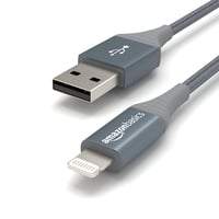 Cablu de încărcare iPhone Amazon Basics USB-A la Lightning, împletit cu nailon dublu, certificat MFi, gri închis, 1,8 m 3