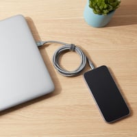 Cablu de încărcare iPhone Amazon Basics USB-A la Lightning, împletit cu nailon dublu, certificat MFi, gri închis, 1,8 m 6