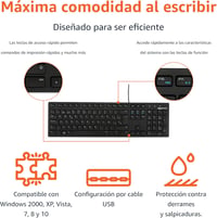 Amazon Basics USB Billentyűzet Vékony Alap Fekete Spanyol Kiosztás 2