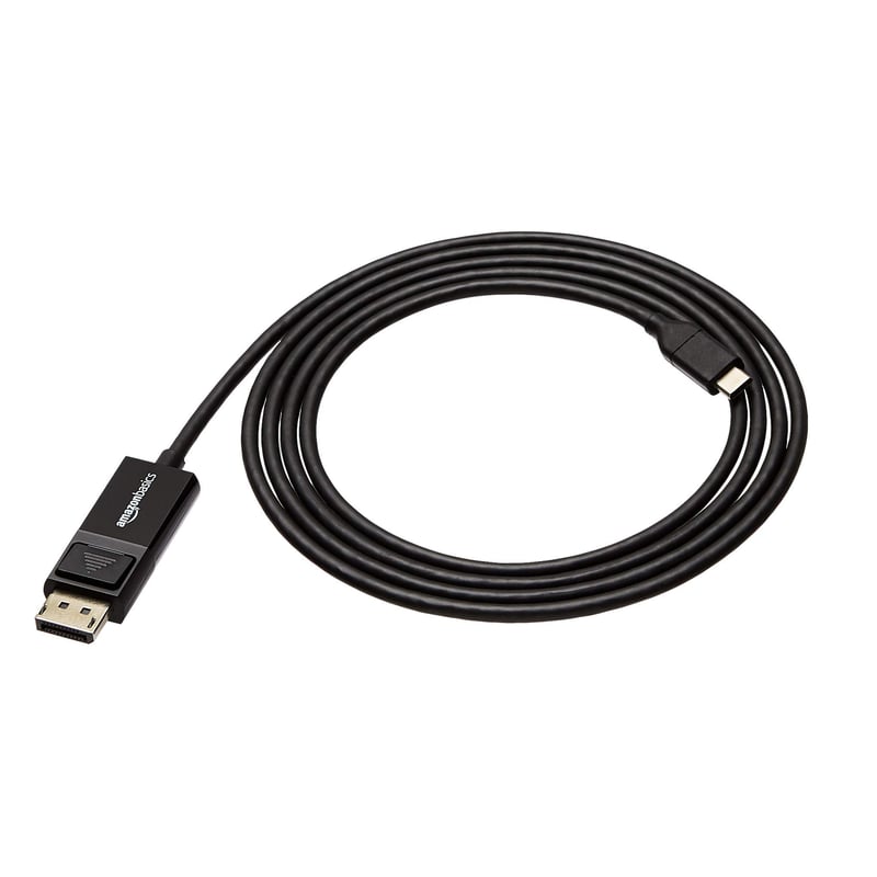 Kábel Amazon Basics USB-C – DisplayPort, obojsmerný, 1,8 m – čierny