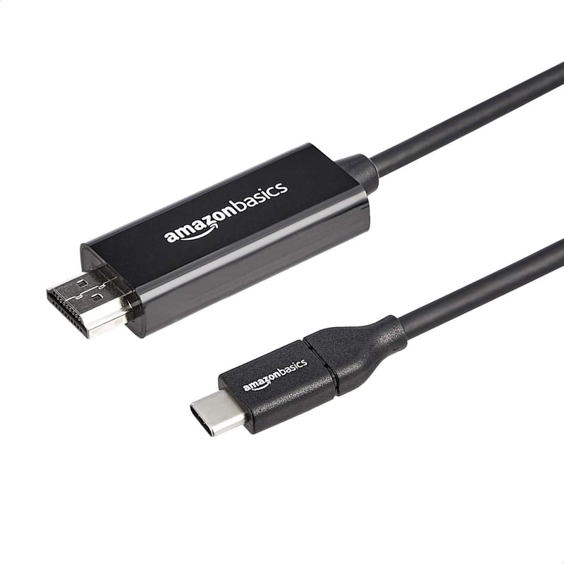 Adaptér kábla Amazon Basics USB-C na HDMI, 4K 30Hz, kompatibilný s Thunderbolt 3, jednosmerný, 0,9 m, čierny