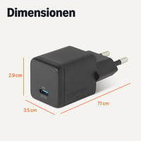 Încărcător de perete Amazon Basics USB-C Nano GaN 20W cu încărcare rapidă PD 3.1 pentru telefon și tabletă - Negru 5