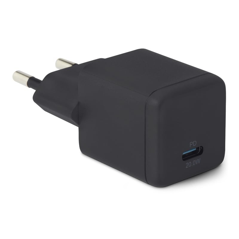 Încărcător de perete Amazon Basics USB-C Nano GaN 20W cu încărcare rapidă PD 3.1 pentru telefon și tabletă - Negru