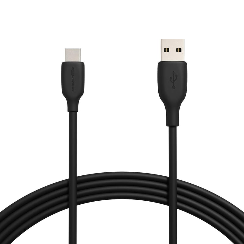 Cablu de încărcare rapidă Amazon Basics USB-C la USB-A 2.0, 480 Mbps, certificat USB-IF, compatibil cu iPhone 16/15, iPad, Samsung Galaxy, laptop, 3 m, negru