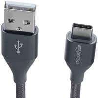 Cablu de încărcare rapidă Amazon Basics USB-C la USB-A 2.0, împletitură de nailon, 480 Mbps, certificat USB-IF, iPhone 16/15, iPad, Samsung Galaxy, 0,9 m, gri închis 3