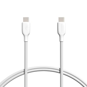 Rýchlonabíjací kábel Amazon Basics USB-C na USB-C 2.0, 480 Mbps, certifikácia USB-IF, pre iPhone 16/15, iPad, Samsung Galaxy, 0,9 m, biely