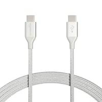 Cablu de încărcare rapidă Amazon Basics USB-C la USB-C 2.0, nailon împletit, 480 Mbps, certificat USB-IF, pentru iPhone 16/15, iPad, Samsung Galaxy, laptop, 3 m, argintiu 1