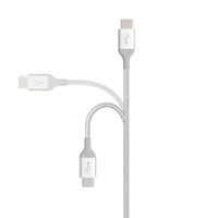 Cablu de încărcare rapidă Amazon Basics USB-C la USB-C 2.0, nailon împletit, 480 Mbps, certificat USB-IF, pentru iPhone 16/15, iPad, Samsung Galaxy, laptop, 3 m, argintiu 2