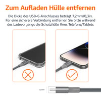 Cablu de încărcare rapidă Amazon Basics USB-C la USB-C 2.0, nailon împletit, 480 Mbps, certificat USB-IF, pentru iPhone 16/15, iPad, Samsung Galaxy, laptop, 3 m, argintiu 5