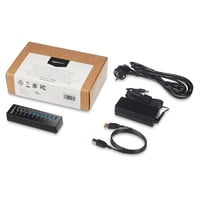 10-portový USB-A 3.1 rozbočovač Amazon Basics so 65W napájacím adaptérom (20V/3,25A) – čierny 4