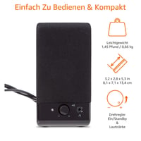 Amazon Basics USB PC reproduktor pre stolný počítač a notebook, 1 ks, čierny 4