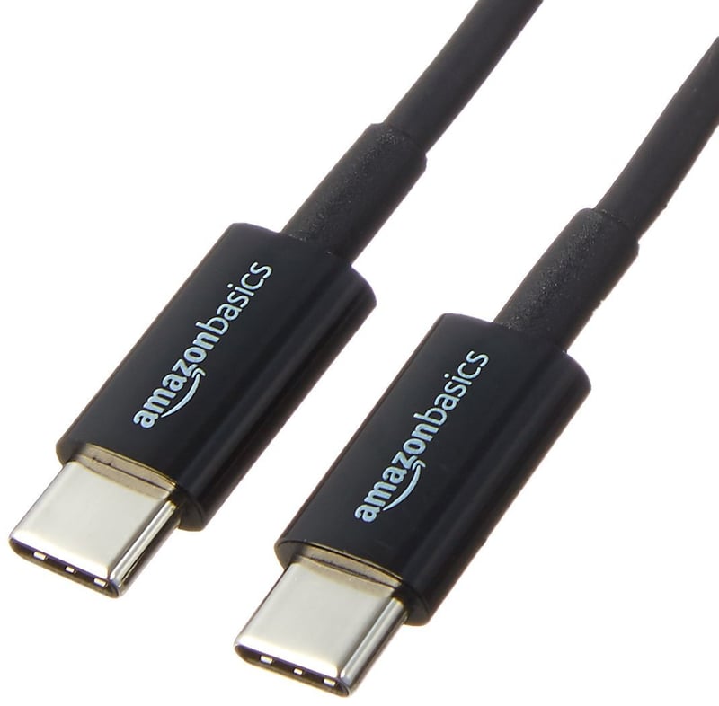 Amazon Basics USB-C – USB-C 2.0 gyorstöltő kábel - fekete - 1,8 m