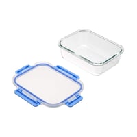 Amazon Basics Üveg Ételtárolóedény 14 Részes Szett Kék Silikongyűrűvel BPA-Mentes - 7-Container Set 2