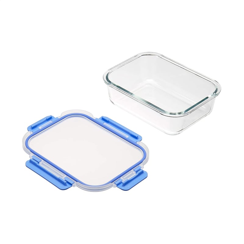 Amazon Basics Üveg Ételtárolóedény 14 Részes Szett Kék Silikongyűrűvel BPA-Mentes - 7-Container Set