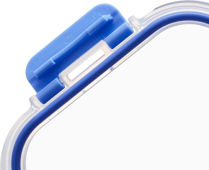 Amazon Basics Üveg Ételtárolóedény 14 Részes Szett Kék Silikongyűrűvel BPA-Mentes - 7-Container Set