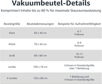 Amazon Basics Vákuum Tárolósákok Kézpumpával, X-Jumbo Méret, 4 db Ruhanemű Tároláshoz - X-Jumbo, Pack of 4 3