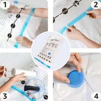 Amazon Basics vakuumske vreće za odjeću s ručnom pumpom, hermetičkim ventilom, 70x50 cm, prozirne, s patentnim zatvaračem, pakiranje (nedostaje 1 kom) — set od 4 komada 7