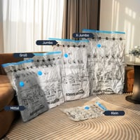 Amazon Basics vakuumske vreće za odjeću s ručnom pumpom, hermetičkim ventilom, 70x50 cm, prozirne, s patentnim zatvaračem, pakiranje (nedostaje 1 kom) — set od 4 komada 8