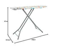 Masă de călcat Amazon Basics cu suport pentru fier de călcat în formă de H, înălțime reglabilă până la 97 cm, 122 x 43 cm, gri 5