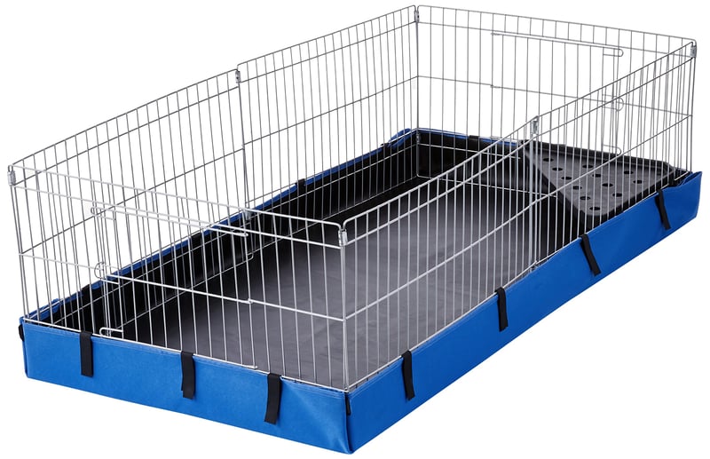 Klietka pre hlodavce Amazon Basics s plátenným dnom, modrá - 118x35x60 cm