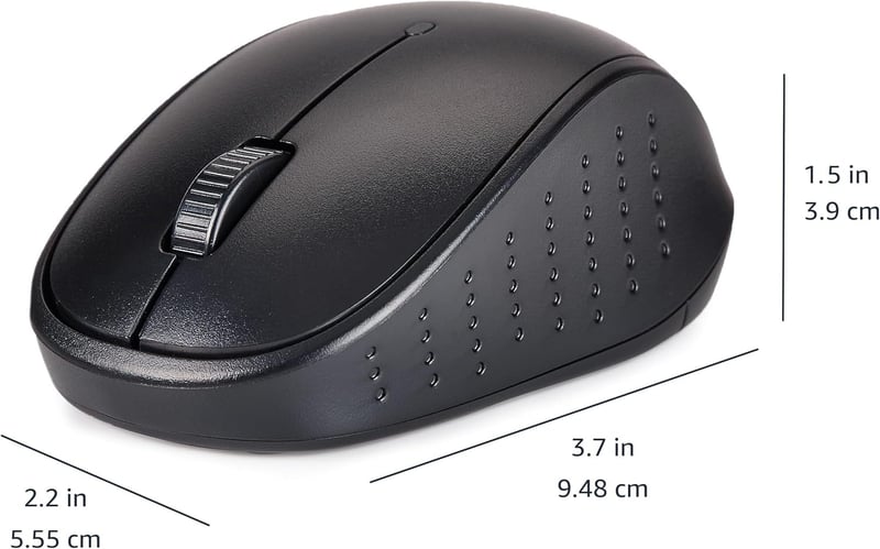 Amazon Basics Vezeték nélküli billentyűzet és egér szett, 2.4GHz, fekete