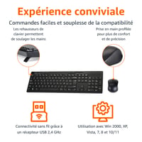Bezdrôtová súprava klávesnice a myši Amazon Basics, rozloženie FR – čierna 2