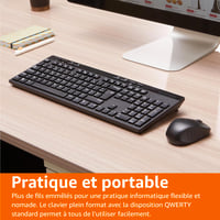 Bezdrôtová súprava klávesnice a myši Amazon Basics, rozloženie FR – čierna 6