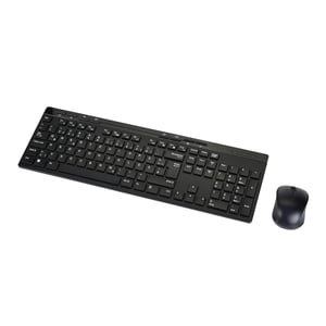 Set tastatură și mouse wireless Amazon Basics, dimensiune completă, 2,4 GHz - negru