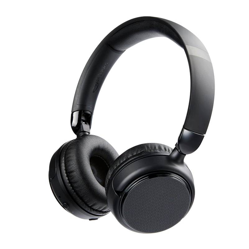 Căști wireless over-ear Amazon Basics cu Bluetooth 5.1, 35 de ore de redare, ușoare, reglabile, pentru călătorii, birou, telefon, PC, negru