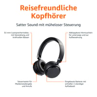 Căști wireless over-ear Amazon Basics cu Bluetooth 5.1, 35 de ore de redare, ușoare, reglabile, pentru călătorii, birou, telefon, PC, negru 2