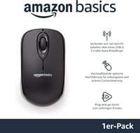 Amazon Basics Vezeték nélküli számítógépes egér USB nano vevővel - black 2