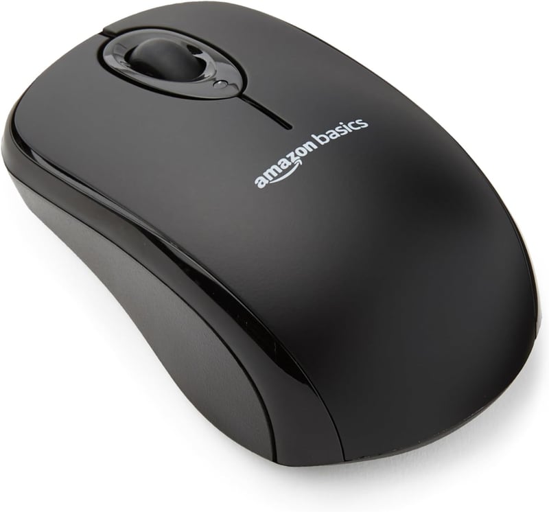 Amazon Basics Vezeték nélküli számítógépes egér USB nano vevővel - black