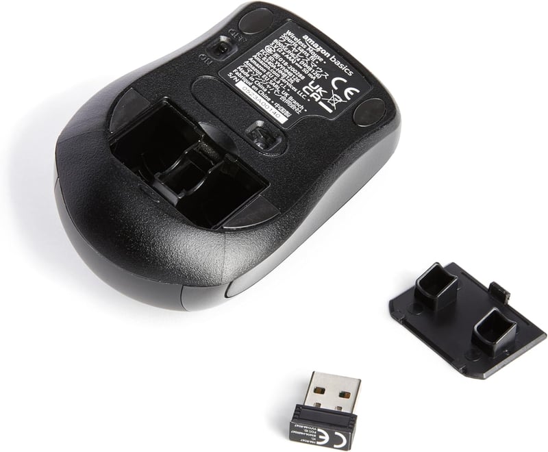 Amazon Basics Vezeték nélküli számítógépes egér USB nano vevővel - black