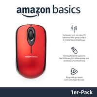 Mouse wireless Amazon Basics cu receptor USB nano, roșu 2