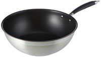 Panvica Wok Amazon Basics 28 cm z nehrdzavejúcej ocele 304 s nepriľnavým povrchom na indukčnú varnú dosku, čierna 1