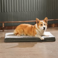 Chladiaca gélová ortopedická posteľ pre psov Amazon Basics XL s pamäťovou penou, odnímateľným prateľným poťahom, sivá, 104 x 74 x 10 cm 9
