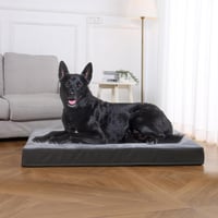 Chladiaca gélová ortopedická posteľ pre psov Amazon Basics XL s pamäťovou penou, odnímateľným prateľným poťahom, sivá, 104 x 74 x 10 cm 7