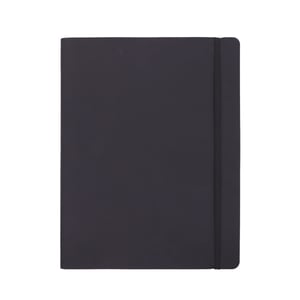 Caiet Amazon Basics XL cu copertă moale, fără linii - 25 x 20 cm, Negru