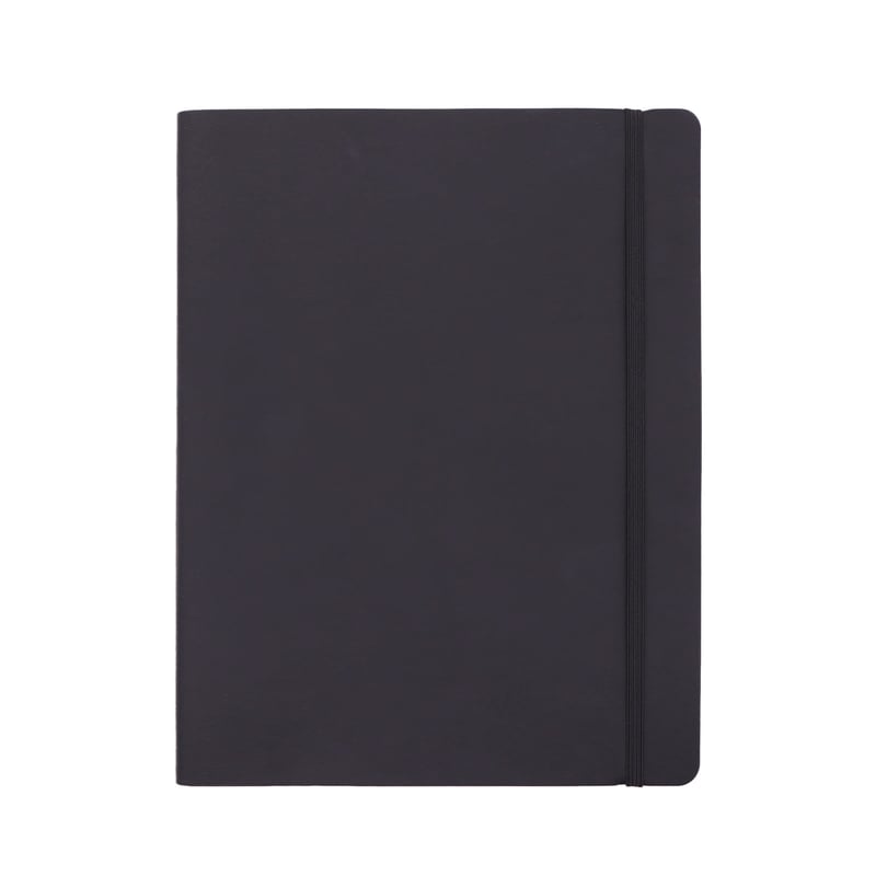 Amazon Basics XL Puha Borítású Vonalatlan Notebook - 25 x 20 cm, Fekete