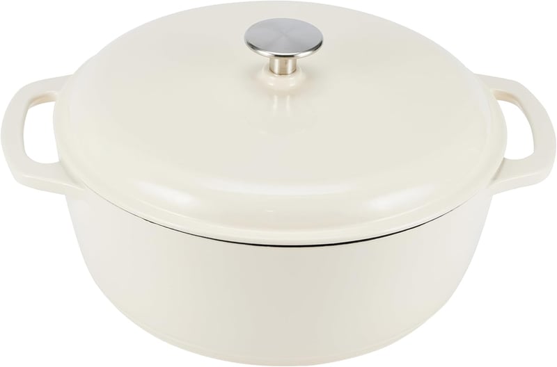 Amazon Basics Zománcozott Öntöttvas Fazék Fedővel 4,1L Fehér - 4.1 L, White
