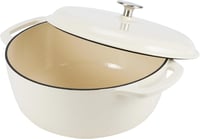 Amazon Basics Zománcozott Öntöttvas Fazék Fedővel 4,1L Fehér - 4.1 L, White 2