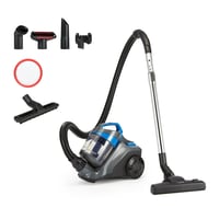 Bezvreckový vysávač Amazon Basics, 1,7 l, kompaktný, ľahký, s univerzálnou hubicou 3 v 1, HEPA filtrom, 850 W, na koberce a tvrdé podlahy, čierno-modrý 1