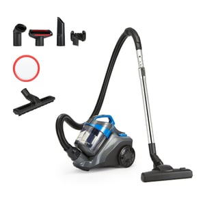 Amazon Basics usisavač bez vrećice 1,7 L, 850 W, s HEPA filterom, nastavkom s tri funkcije, za tepihe i tvrde podove, crno-plavi