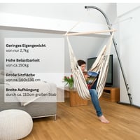 Fotoliu suspendat AMAZONAS Brasil XL fără suport – Cappuccino – lucrat manual, capacitate portantă 150 kg, suprafață șezut 1,6x1,3 m 2