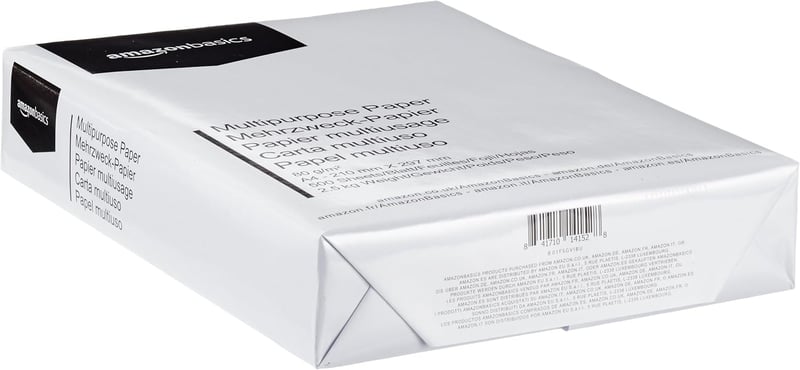 AmazonBasics A4 nyomtatópapír 80g/m² 2500 lap fehér - 5 Packungen | 2.500 Blatt