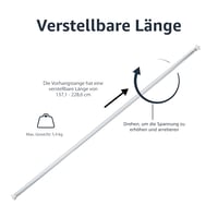 Bară telescopică reglabilă pentru perdea de duș AmazonBasics, 137-229 cm, crom 3