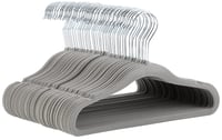 AmazonBasics baršunaste vješalice za dječju odjeću 50 komada - protuklizne vješalice za bebe i malu djecu 29 cm sive 1